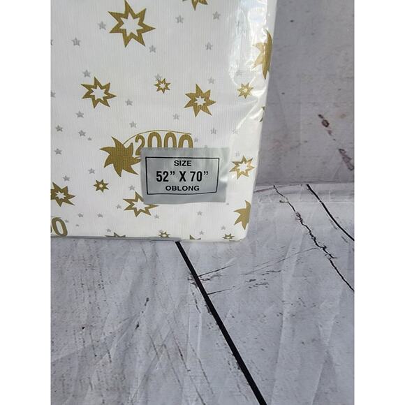 Vintage 2000 Vinyl Flannel Back Tablecloth 52 "x 70” Oblong Y2K Millennium New - Picture 2 of 5